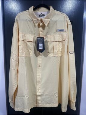 Men's Flushing Bay Long Sleeve Fishing Shirt - Pale Yellow